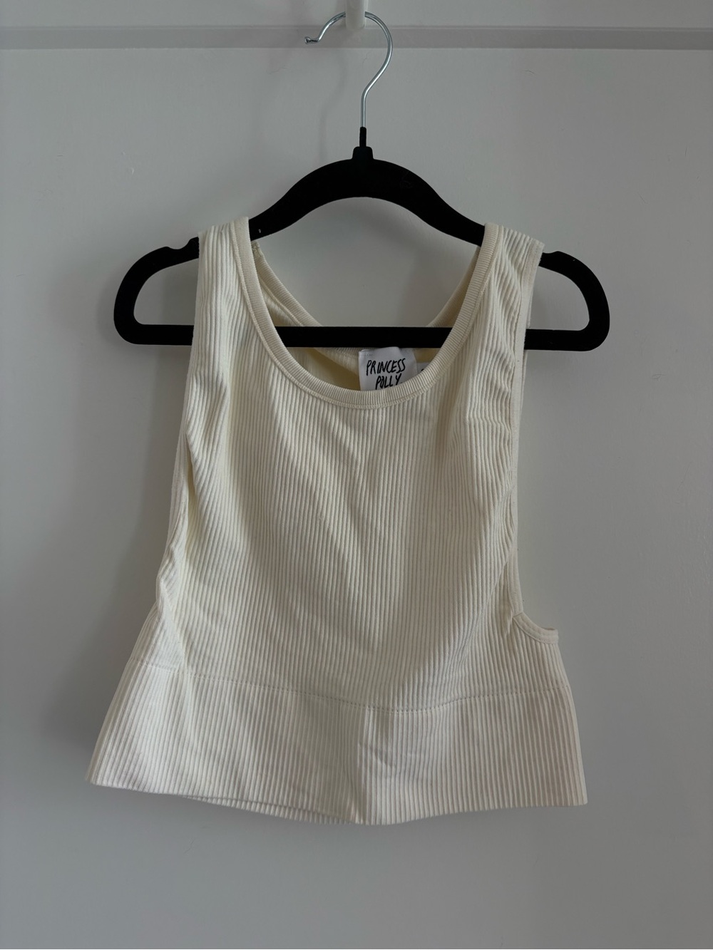 Princess Polly Ivory Ribbed Tank